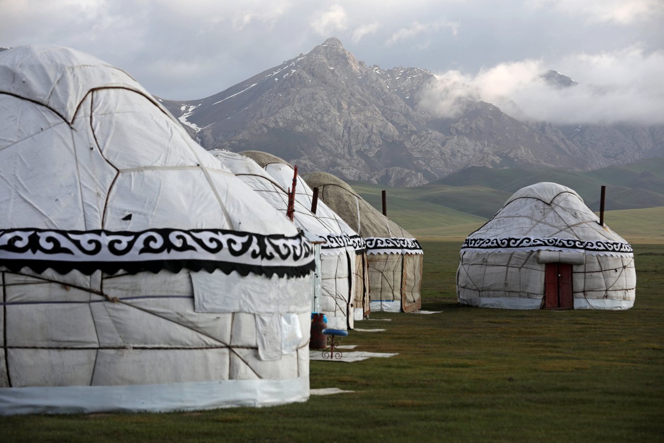 Traditional Kyrgyz tents: Yurt